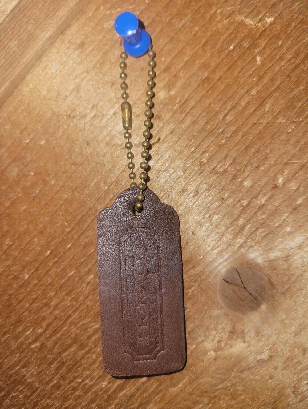 Coach Vintage Double Sided Brown Leather Hangtag